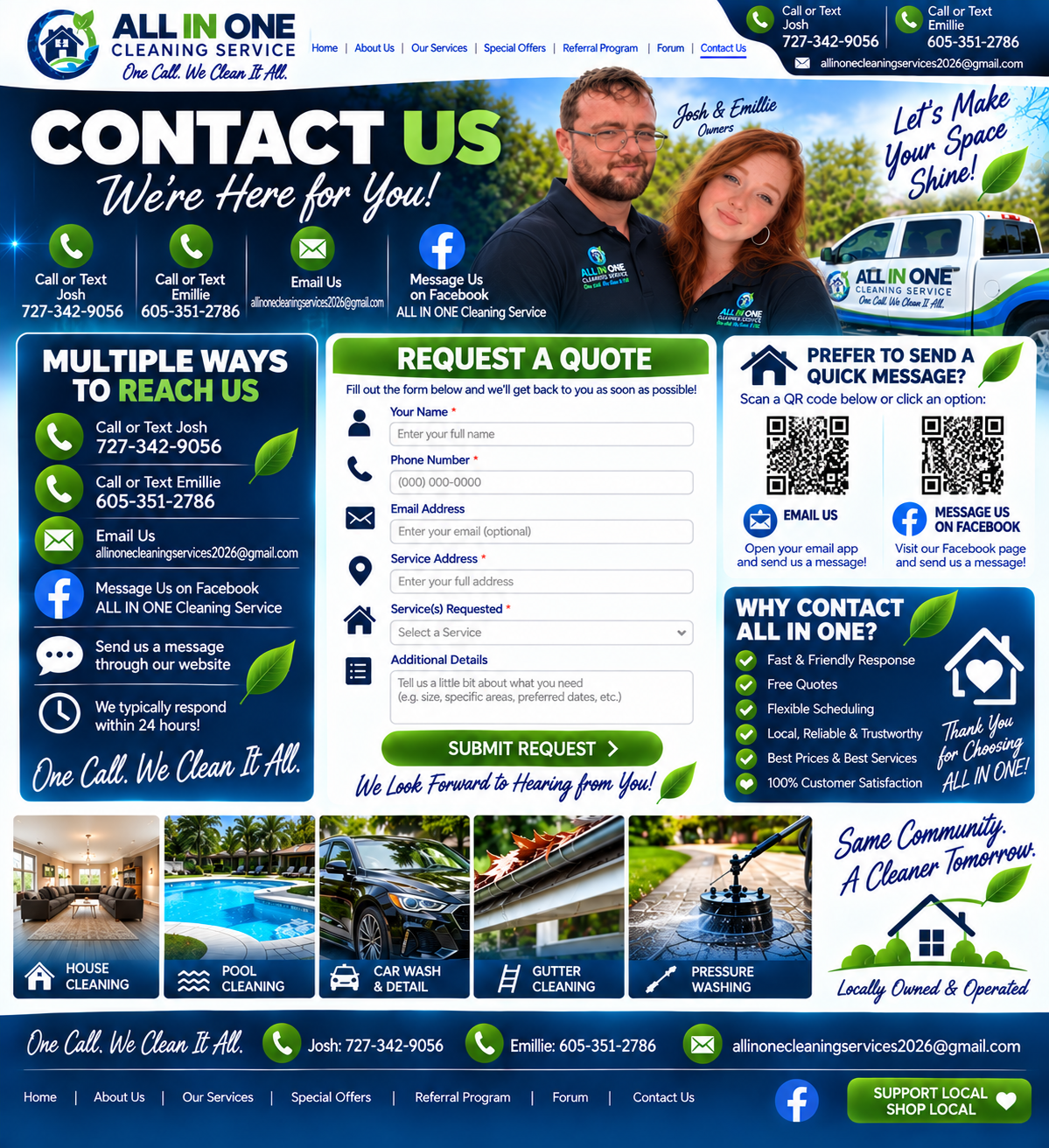 Contact Us | ALL IN ONE Cleaning Service